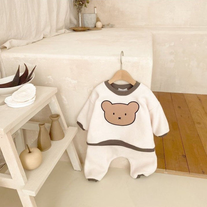 Cute Bear Hoodie Sweatpants Two-piece Set