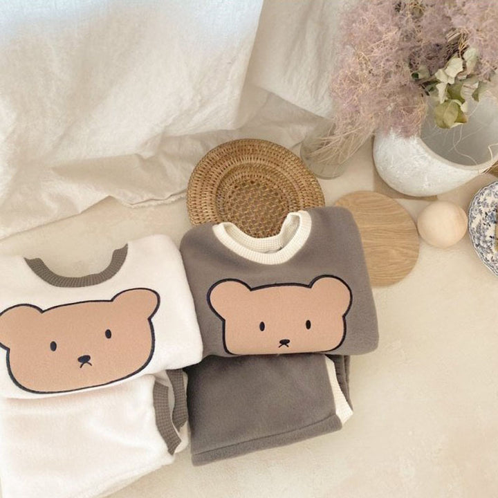 Cute Bear Hoodie Sweatpants Two-piece Set