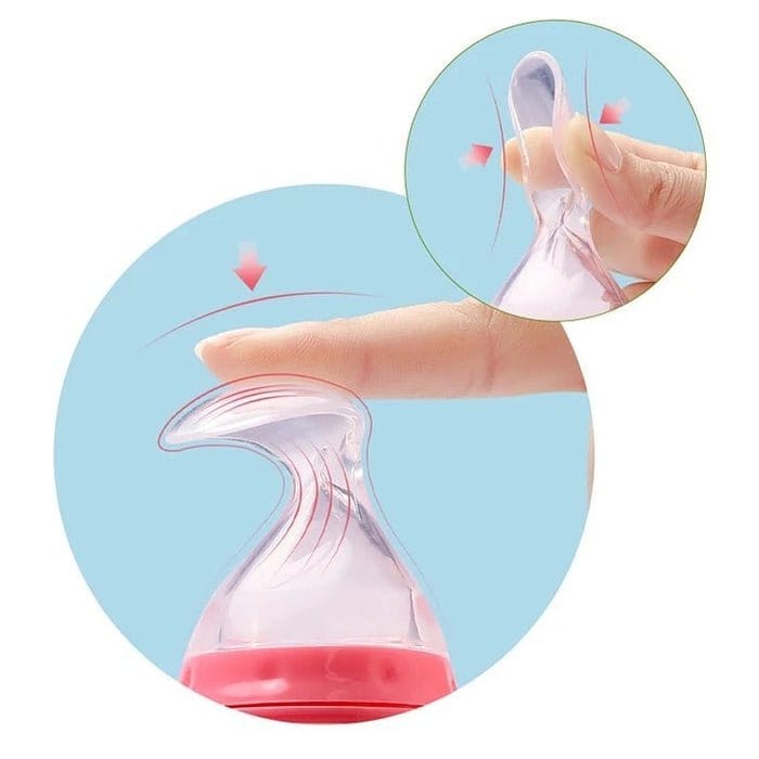 Silicone Feeding Bottle with Spoon - Hamod Baby